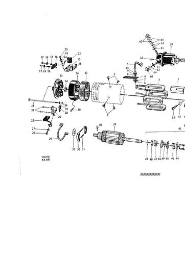 Startmotor componenten