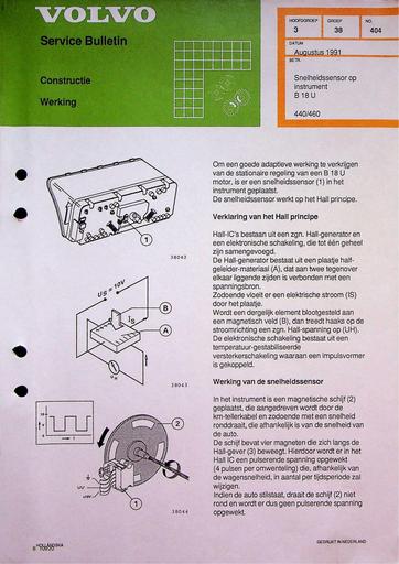 Bulletin 440, 460 Snelheidssensor Aug'91