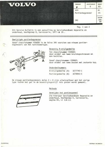 Bulletin Portierbegrenzer 340 '80