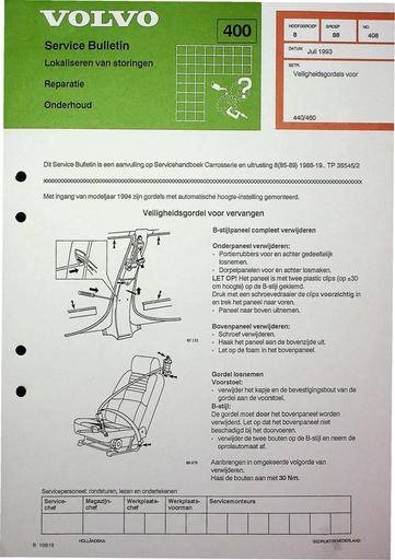 Bulletin 440, 460 Gordels voor Jul'93