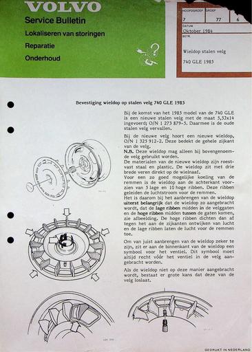 740 GLE Wieldop stalen velg '86