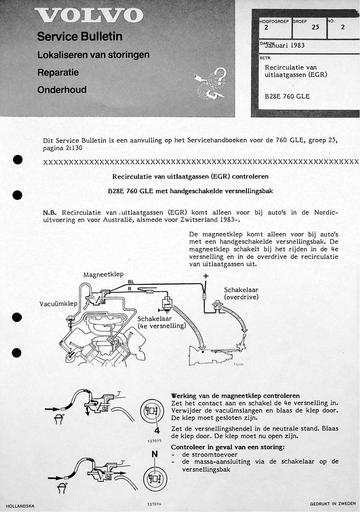 760 GLE B28E EGR controleren '83