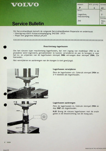 Bulletin Lagerbus Reactiestang '82 '93