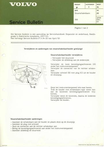 Bulletin Stuurschakelaars 300 '83
