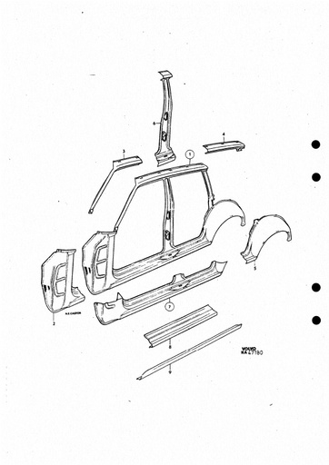 5 deurs Zijkant Reparatiedelen