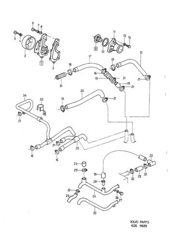 Waterpomp en leidingen B18 Carb, CH072258