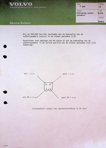 Bulletin 440, 460 Bedrading speakers Sept'90