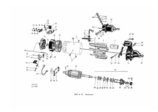 Startmotor componenten