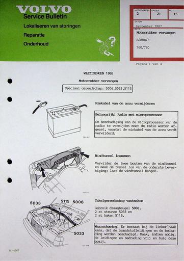 760 780 B280E, F Motorrubber '87