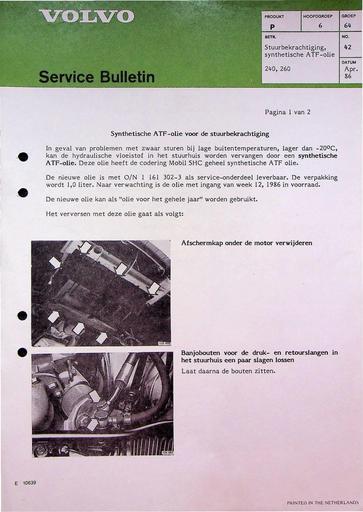 Bulletin 240, 260 Stuurbekrachtiging Apr '86