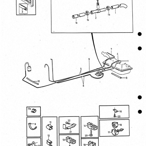 B200F, B230F, B230FD Leidingen tank motor