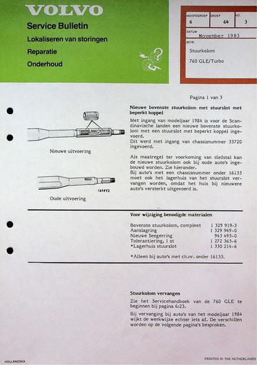760GLE Stuurkolom '83