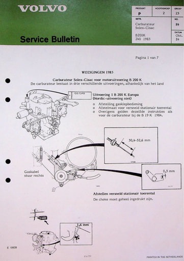 Bulletin Solex Cisac Carb  B200K