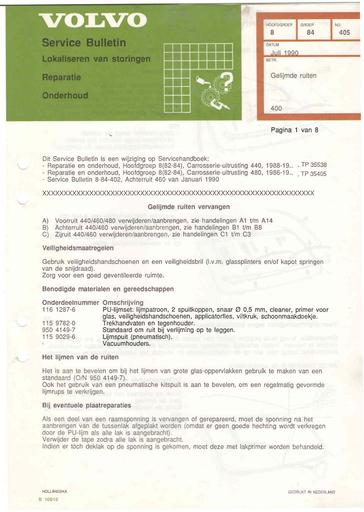 Bulletin 400 Gelijmde voorruit Juli'90