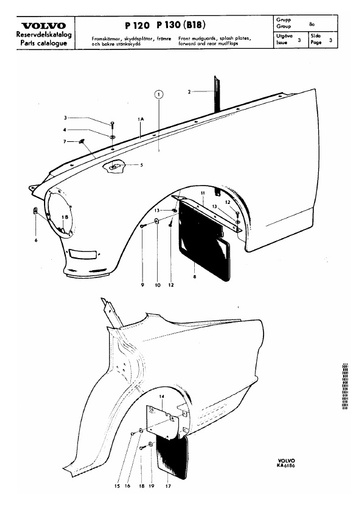 P120 P130Voorscherm, spatlappen