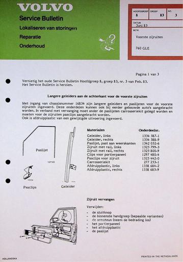 760 GLE Voorste zijraam '83