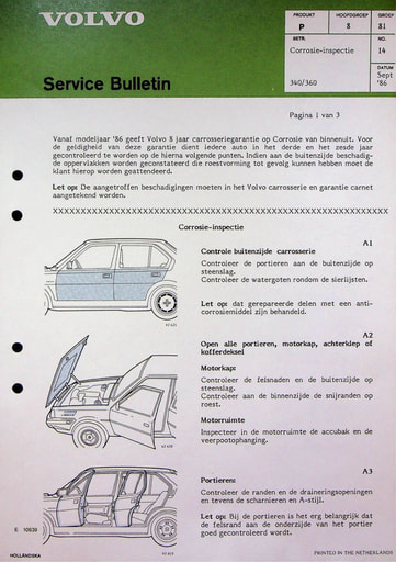 Bulletin Carrosserie Inspectie 340, 360