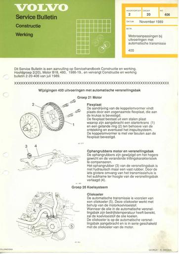 400 Bulletin Motoraanpas Automaat Nov'89