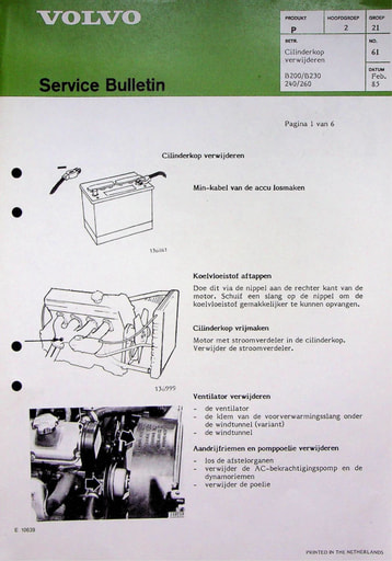 Bulletin Cilinderkop B200,B230 '85