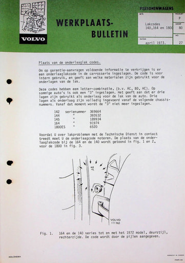 Bulletin Lakkodes 140, 160, 1800 '73