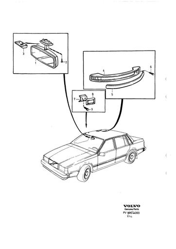 Binnenspiegel en handgreep