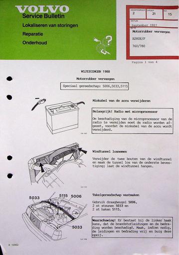 760 780 Motorrubbers vervangen '88