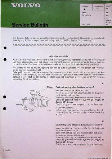 Bulletin 340, 360 Stuurhuis Sept'84