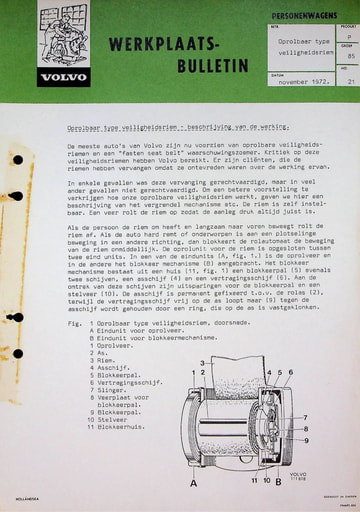 Bulletin Werking Oprolbare Gordel '72