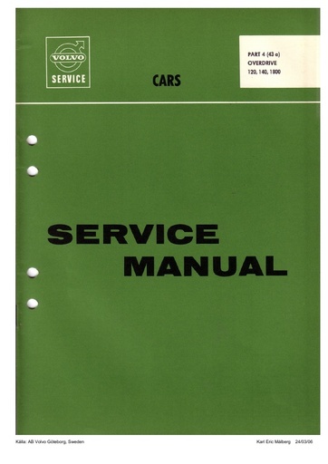 Manual overdrive P120, 140, P1800