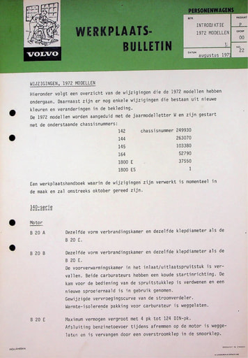 Bulletin Wijzigingen 140 160 '72