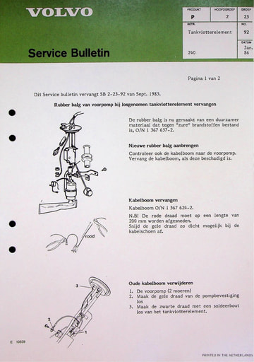 Bulletin Tankvlotterelement '85 '93