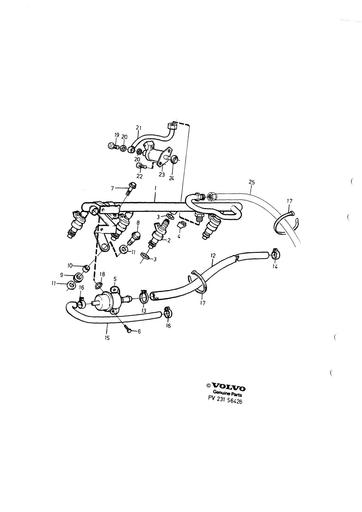 B200F,ET, B230ET, B200F, B230F Leidingen, injectoren