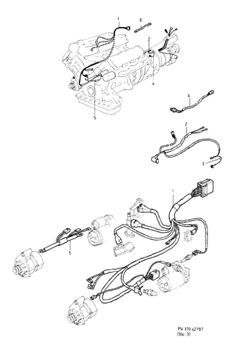 6 cilinder Kabelboom motor, versnellingsbak
