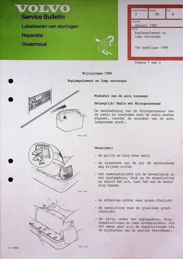 760 Koplamp vervangen '88