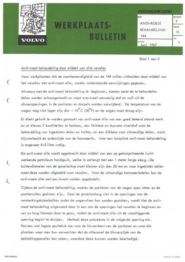 Bulletin Anti Roest Olie nevelen Juni '67