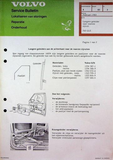 760 GLE Geleider voorste zijruit '83
