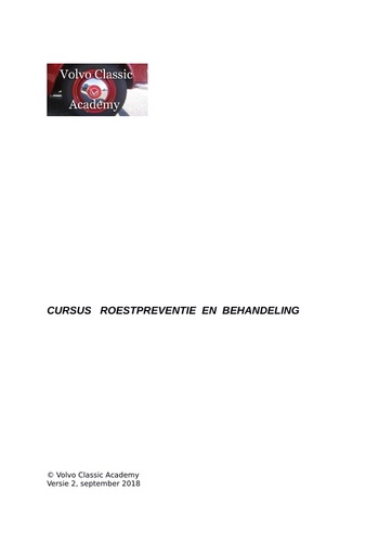 Cursus Roestpreventie en behandeling; 2e versie