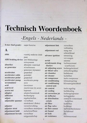 Technisch Woordenboek Engels Nederlands