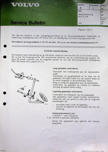 Bulletin Gaskabel B14 '76 '85