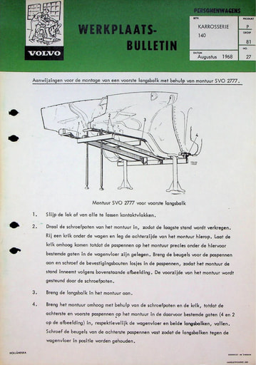 Bulletin Montage voorste langsbalk 140 '68