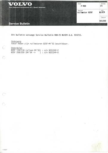 400 Bulletin Ruilmotor B20F Dec'94